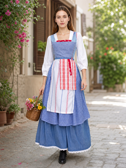 Folk-Style Carnival Costume with Long Skirt