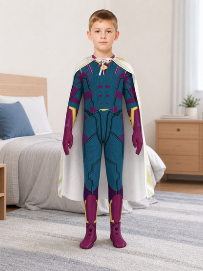 Superhero cosplay jumpsuit costume with mask