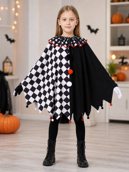 Halloween Clown Costume: Plaid Cape