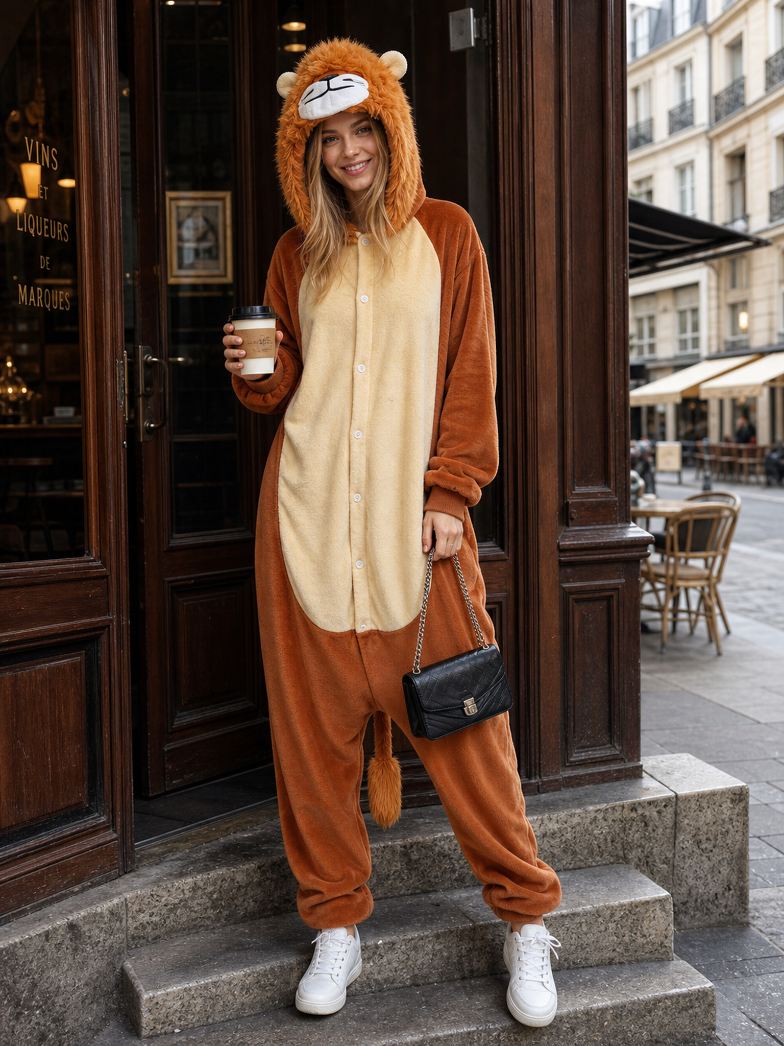 Hooded Lion Kigurumi Jumpsuit Costume