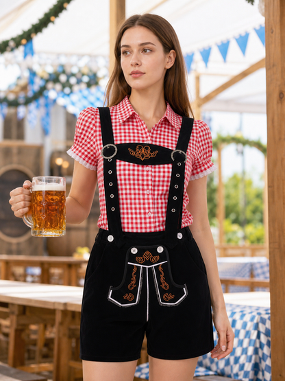 Oktoberfest-style costume: shirt and shorts