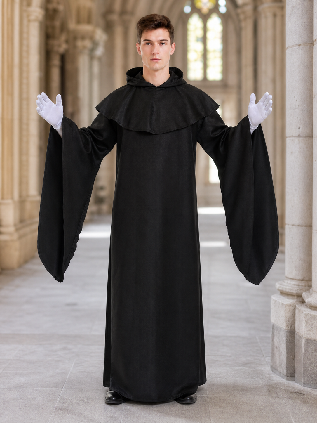 Halloween Costume: Black Hooded Robe