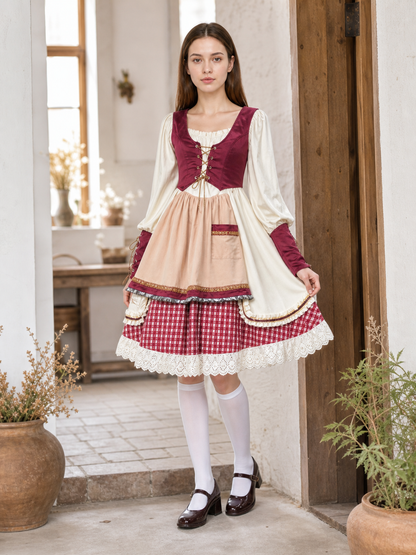 European-Style Costume Dress with Sleeves