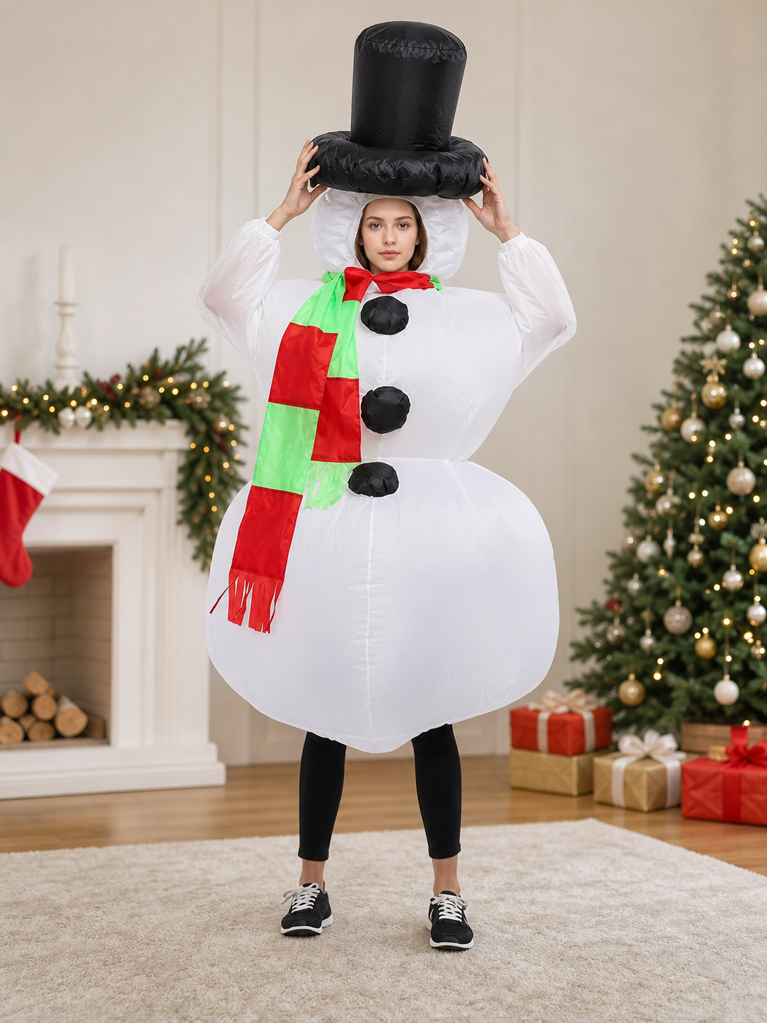 Snowman Costume with Hat and Scarf
