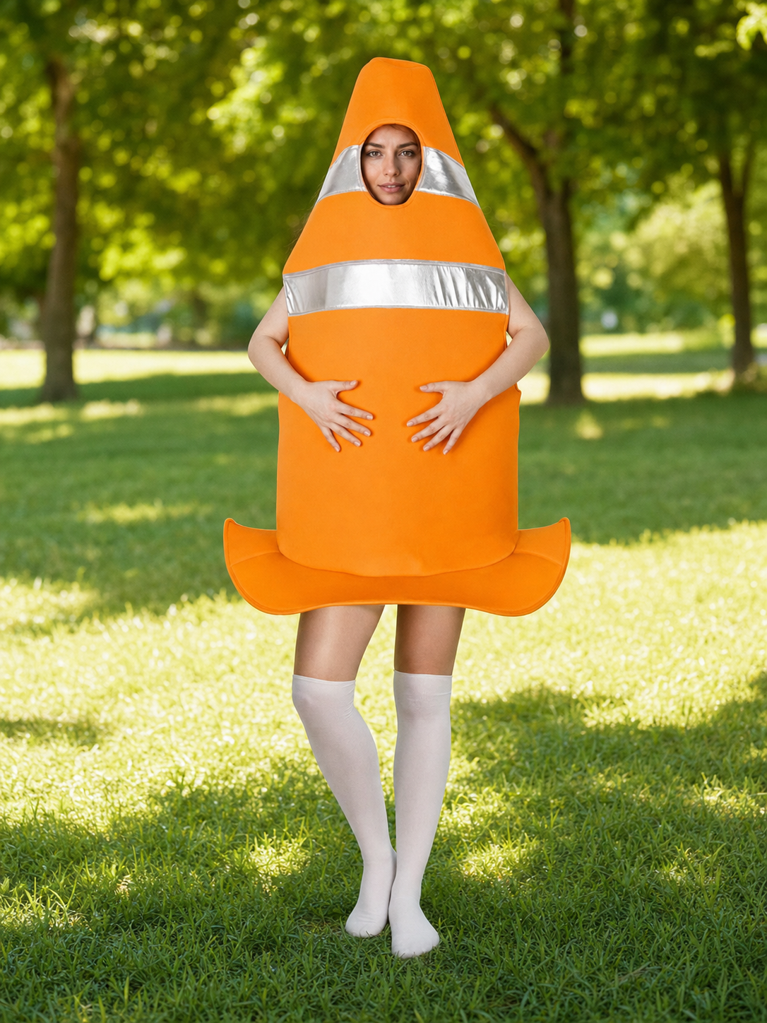 Adult Orange Traffic Cone Costume for Parties