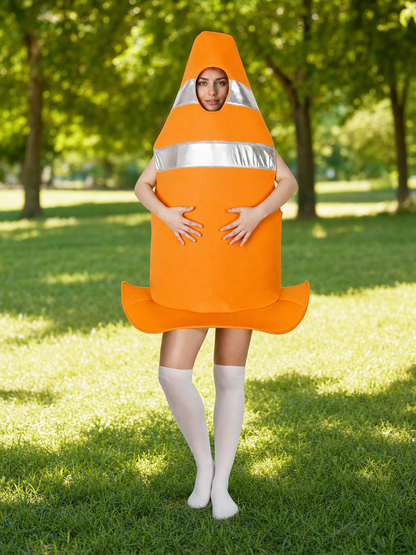 Adult Orange Traffic Cone Costume for Parties