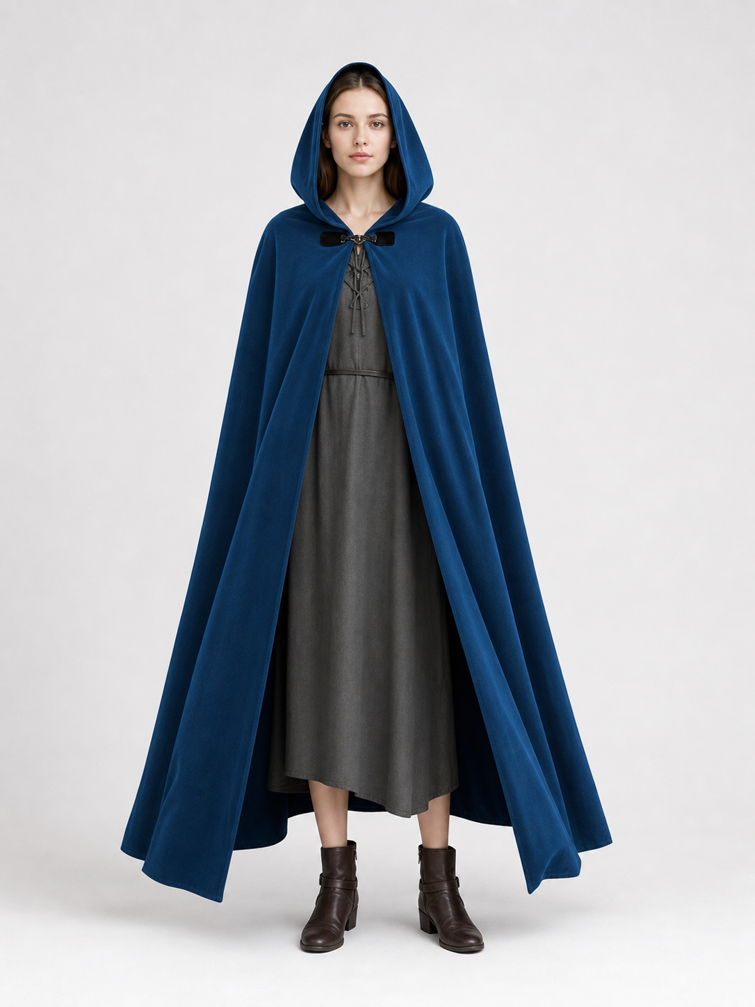 Hooded Fantasy Archer Cloak with Pointed Hood, Medieval Costume for Cosplay, Fantasy Events and Stage Performances