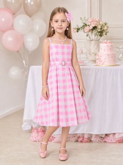 Barbie-Style Plaid Costume Dress lifestyle view 3