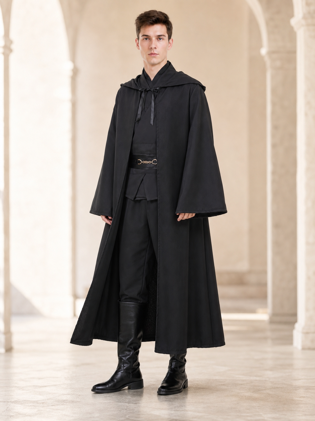 Costume set with a long robe and hood