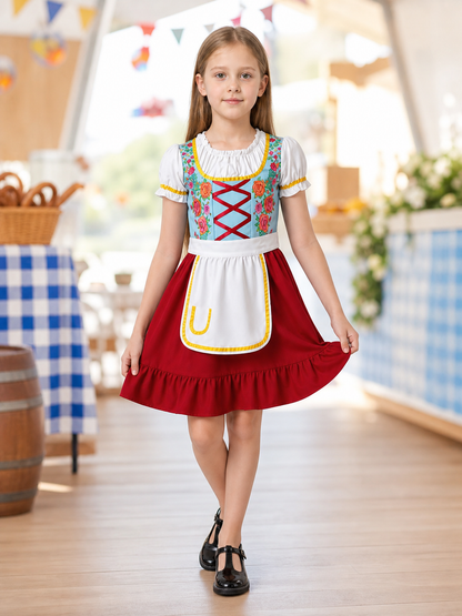 Carnival Costume Dress with Apron and Lacing