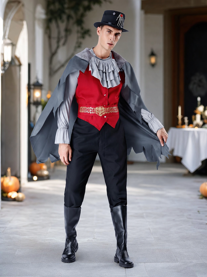 Vampire Halloween costume with cape and hat