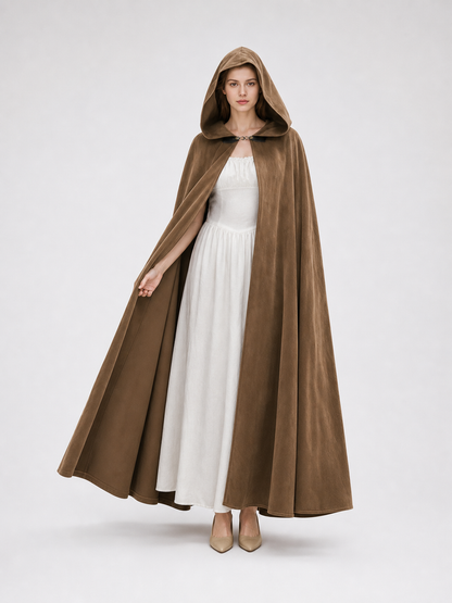 Brown Hooded Costume Cloak