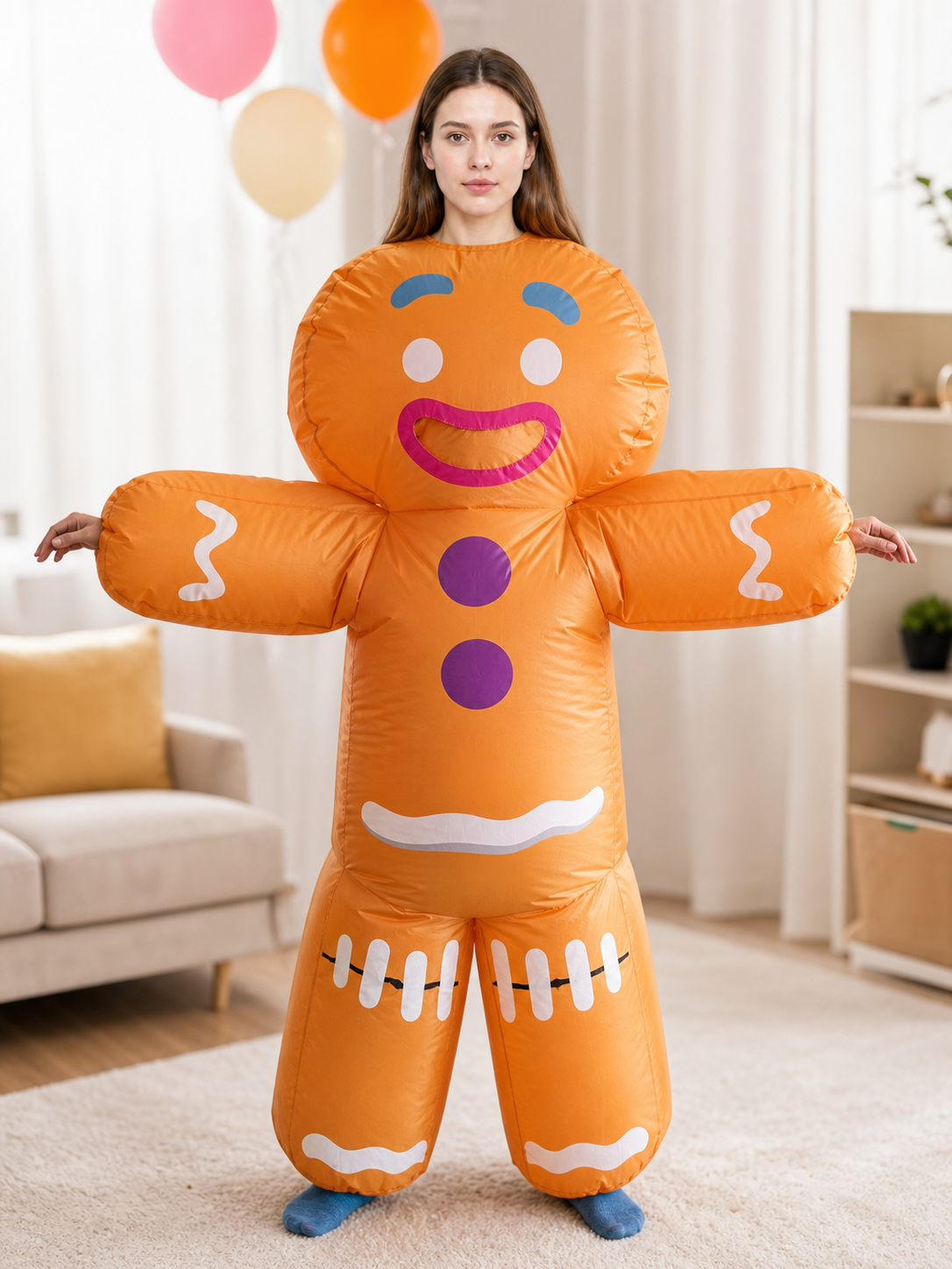 Festive Inflatable Gingerbread Man Costume
