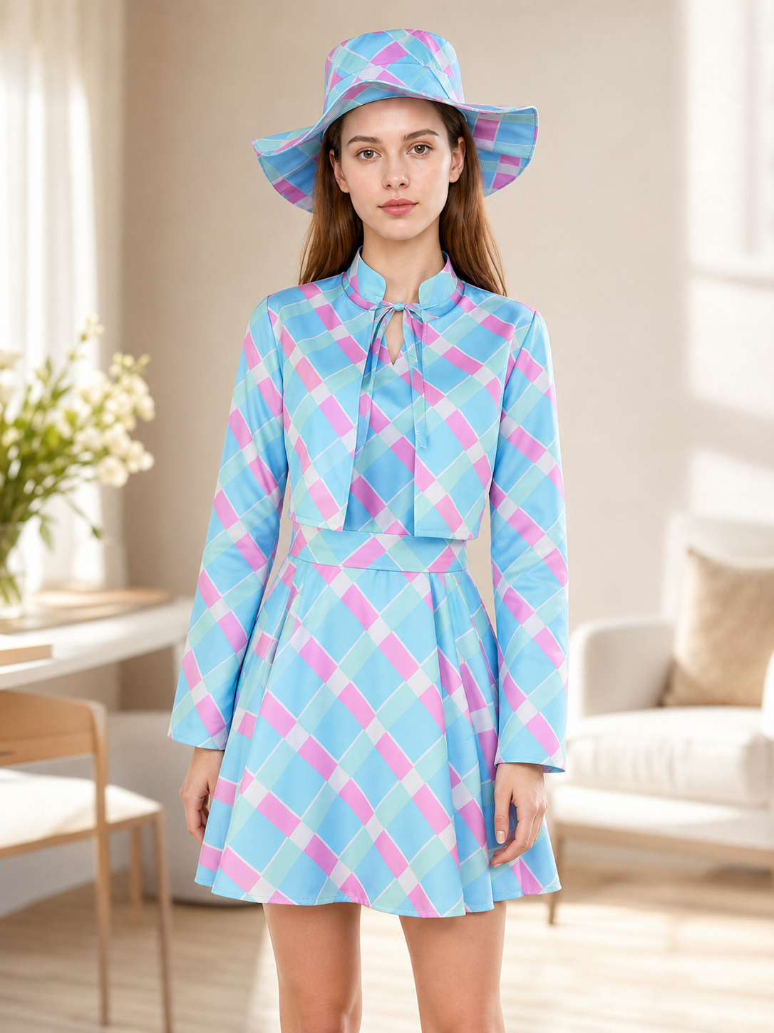 Barbie Cosplay Costume: Dress, Hat, and Belt