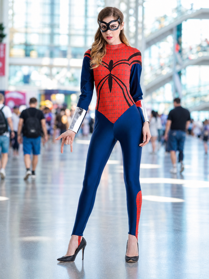 Superhero Costume: Jumpsuit with Mask and Cuffs