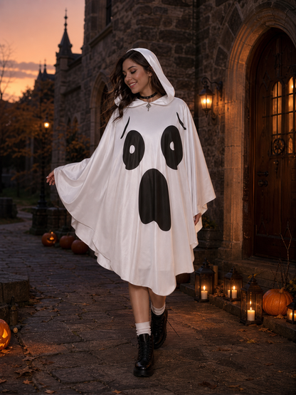 Ghost Costume with Hood and Wide Sleeves lifestyle view