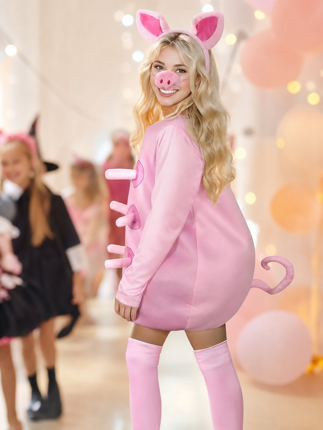 Adult Pink Pig Costume