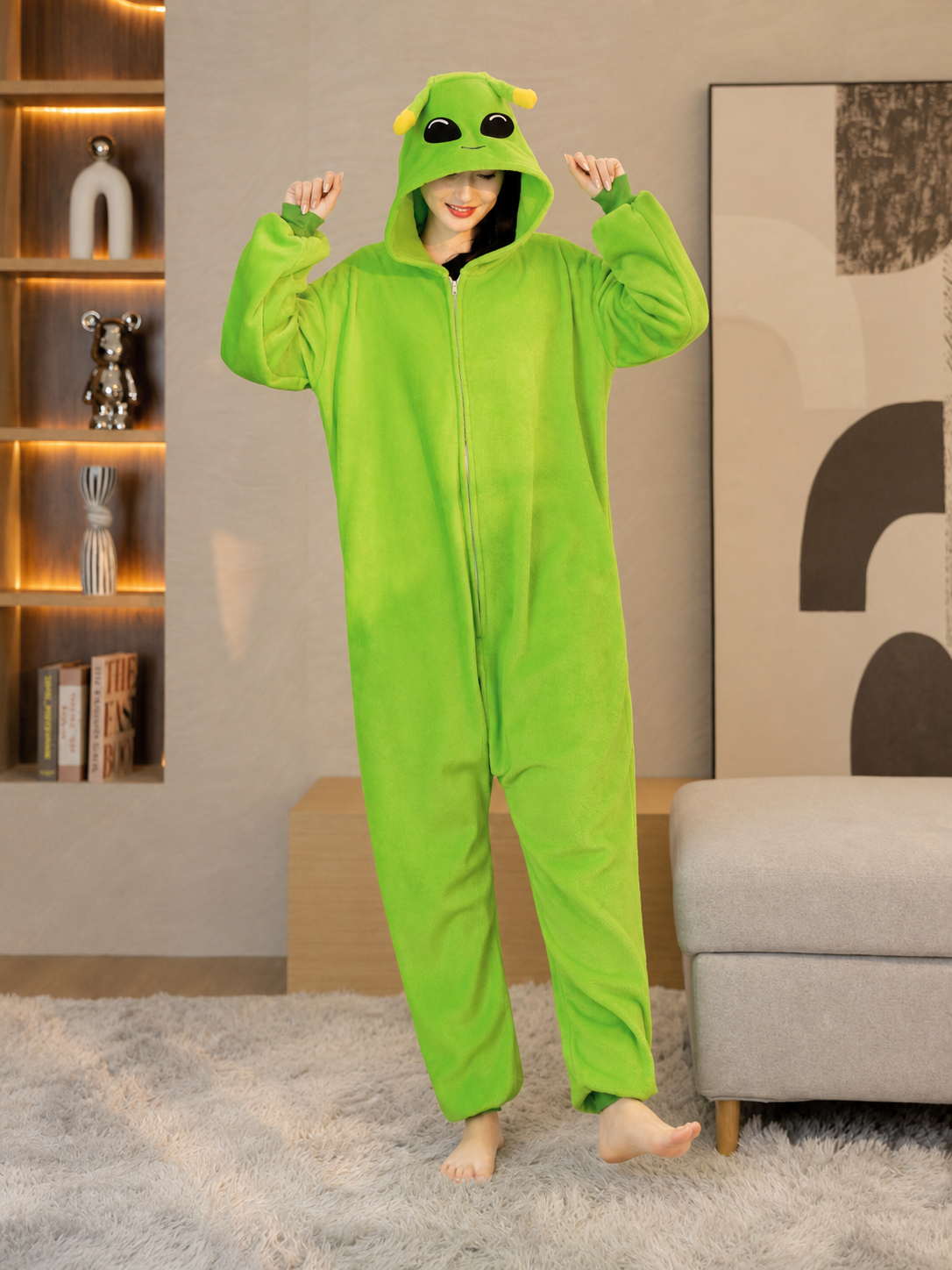 Alien Hooded Costume Jumpsuit