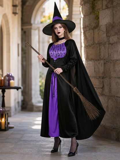 Black Costume Cape with Dress and Hat