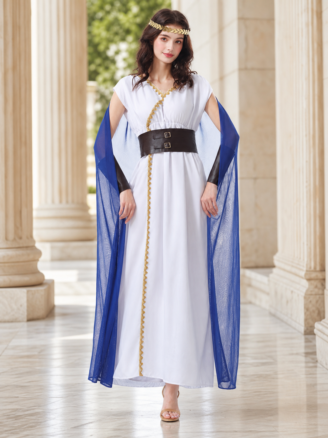 Greek-Style Carnival Costume with Cape