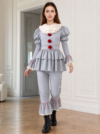 Ruffled Clown Costume for Halloween and Cosplay