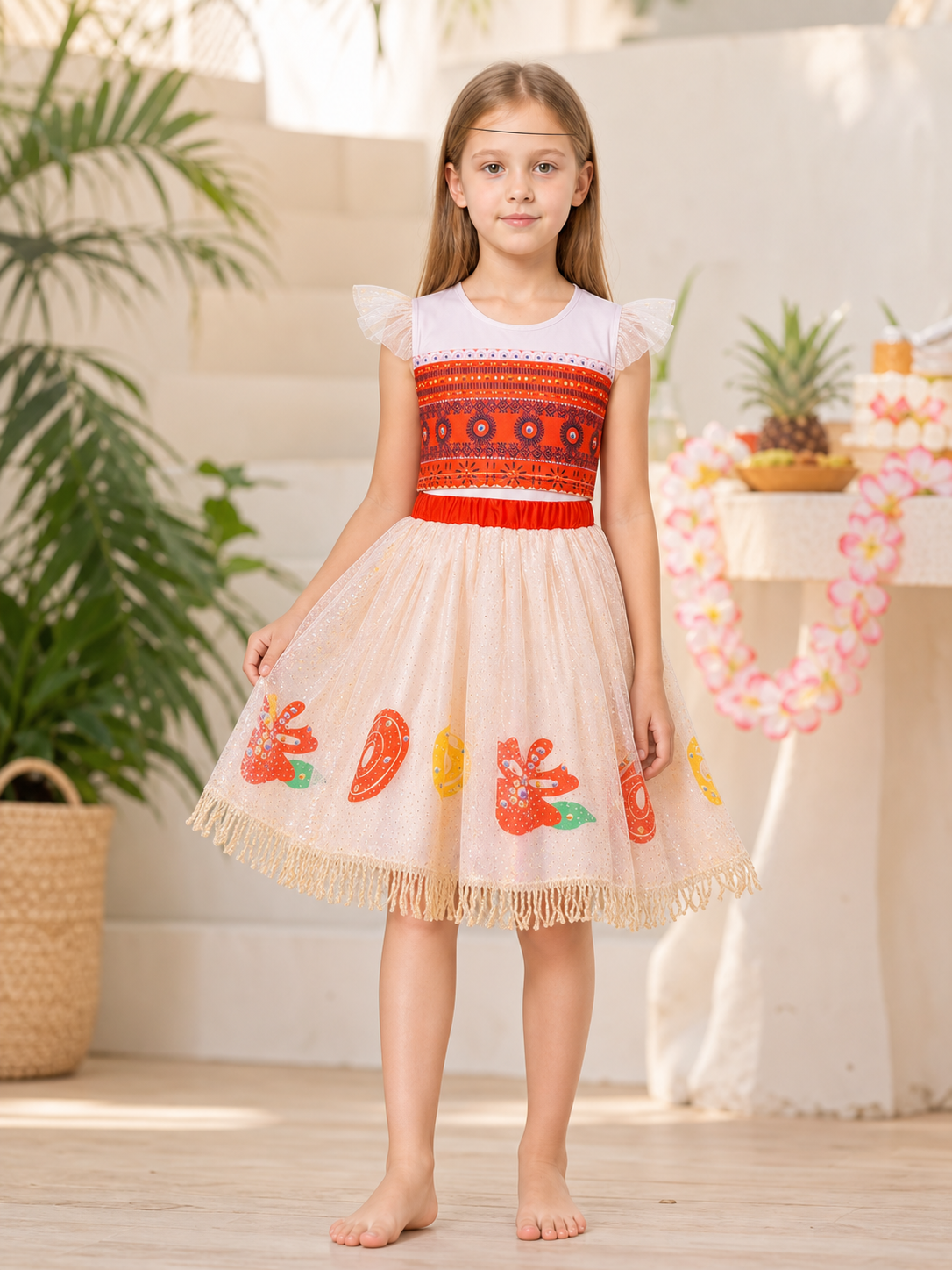 Moana 2 Character Costume Dress with Pattern