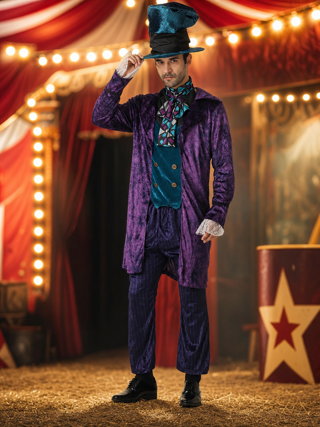 Theatrical Costume with Top Hat, Purple Ensemble