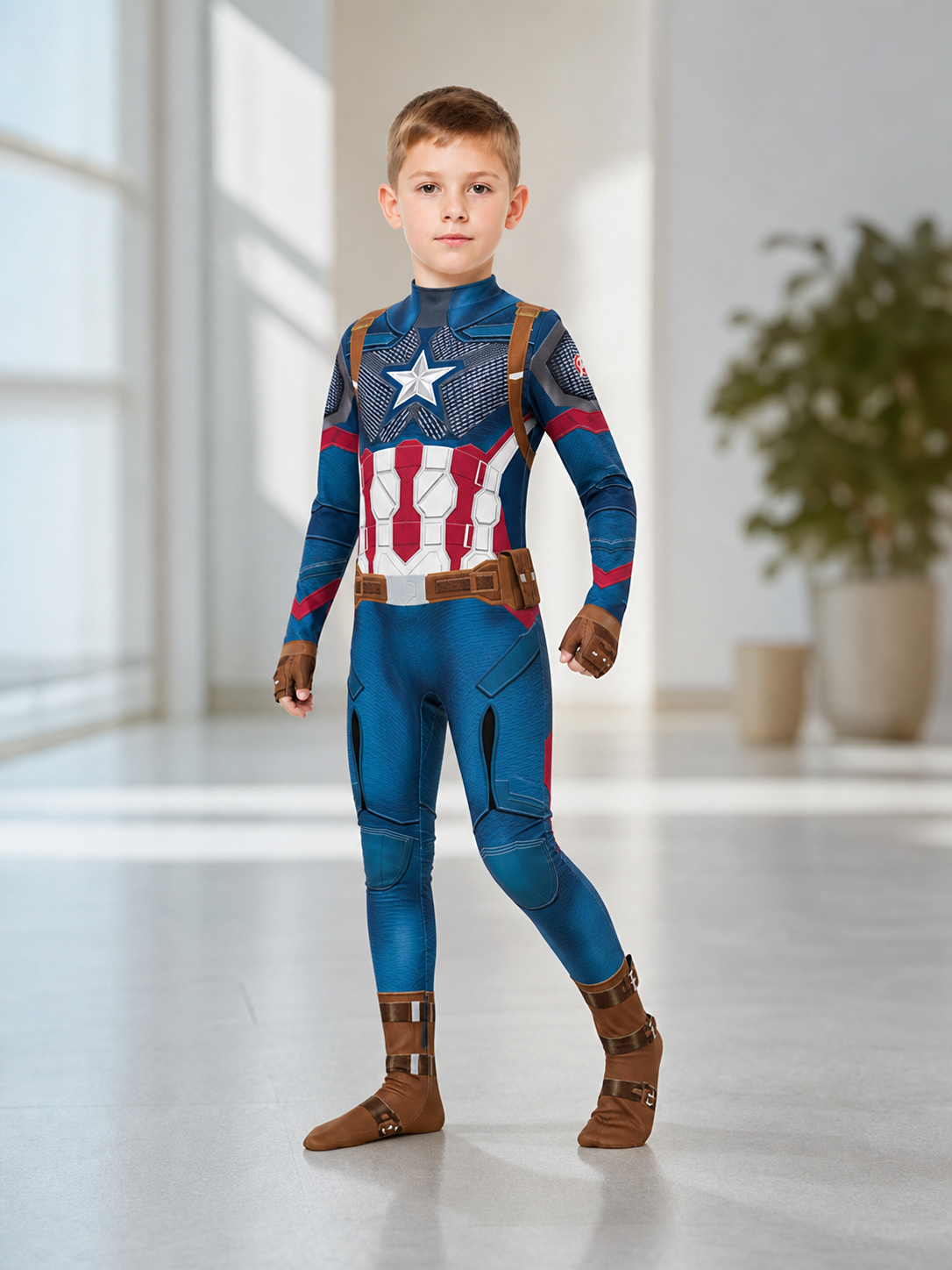 Printed Superhero Cosplay Jumpsuit Costume