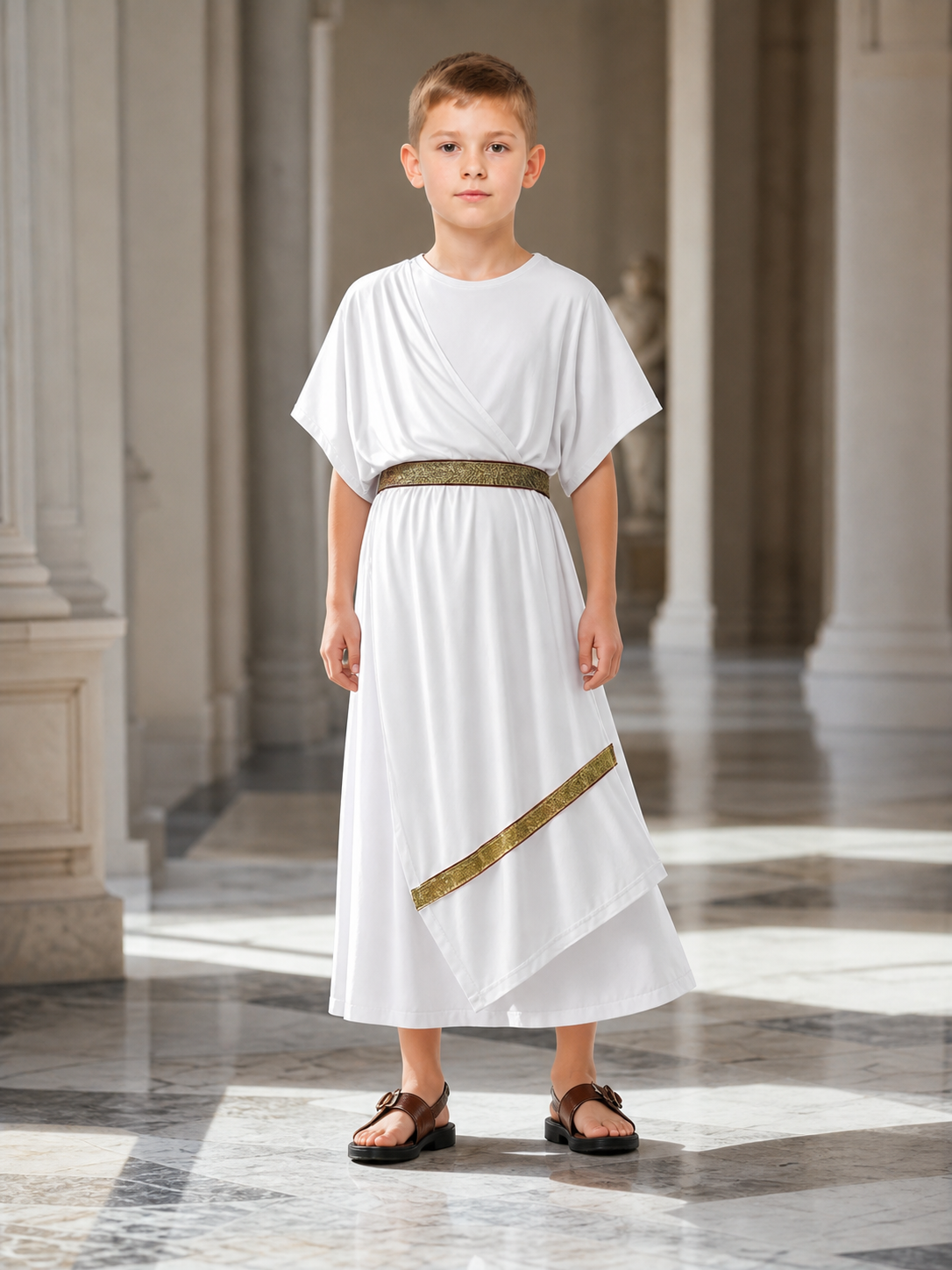 Greek-style costume: white tunic with belt