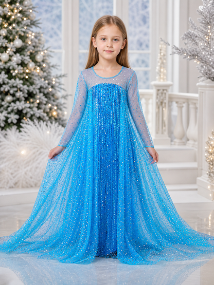 Elsa-Style Costume Dress for the Stage