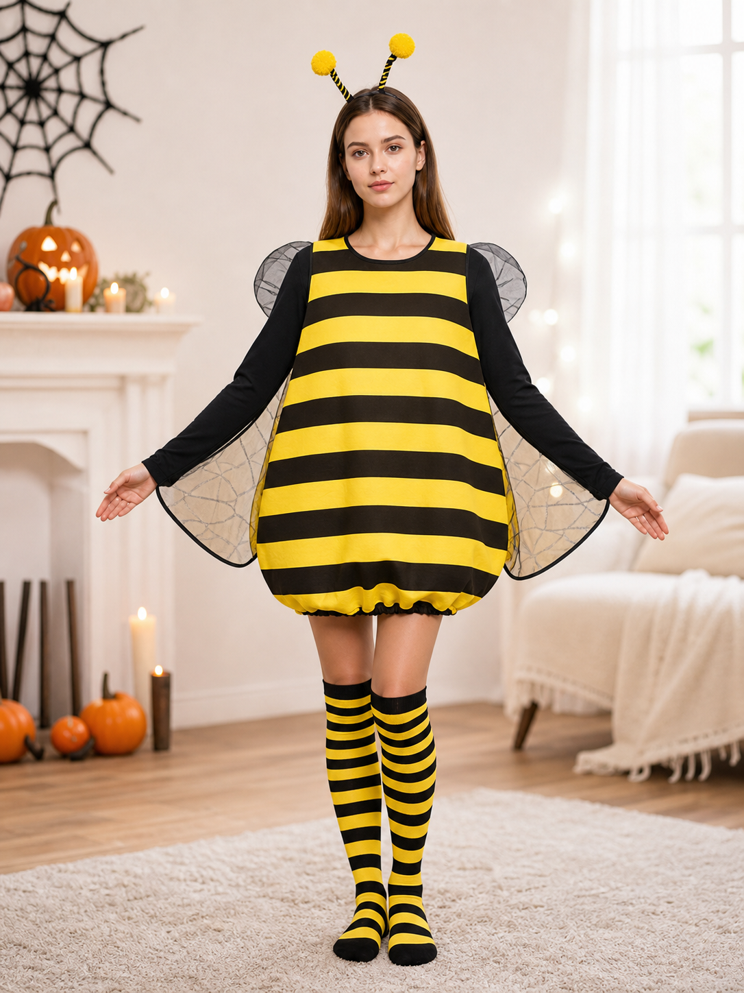 Bee Costume with Wings and Antennae