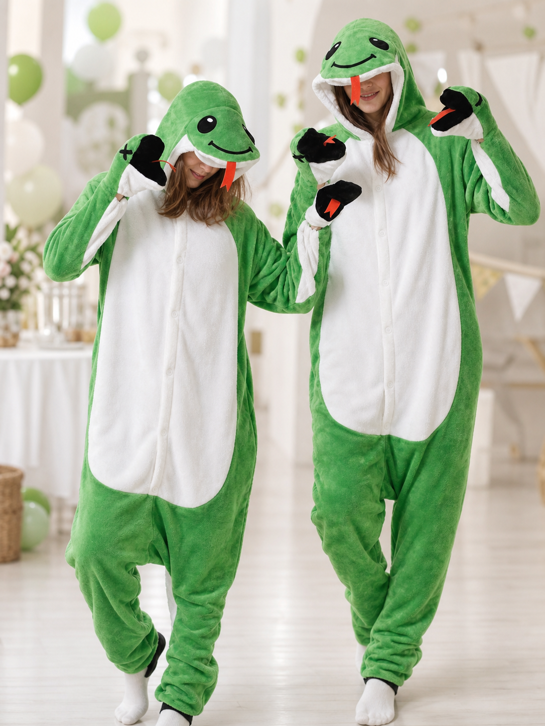 Snake Kigurumi, hooded onesie with a face