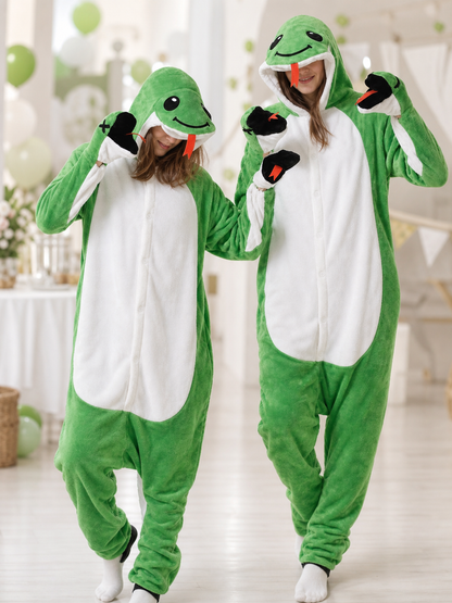 Snake Kigurumi, hooded onesie with a face