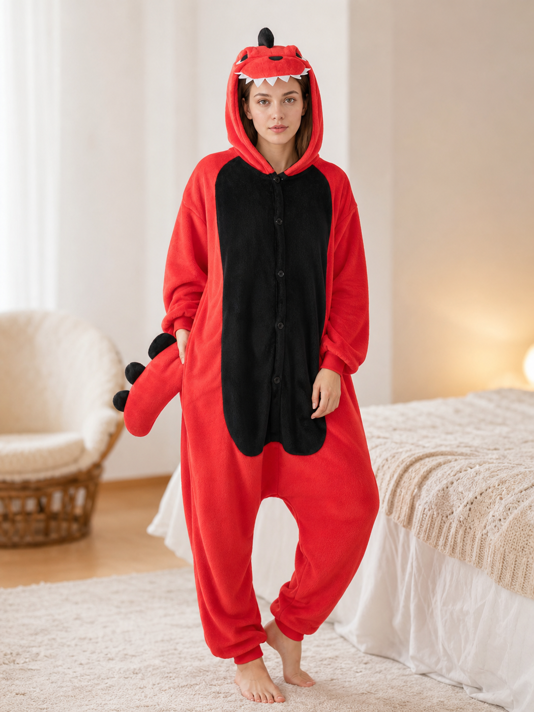 Red Hooded Dinosaur Costume