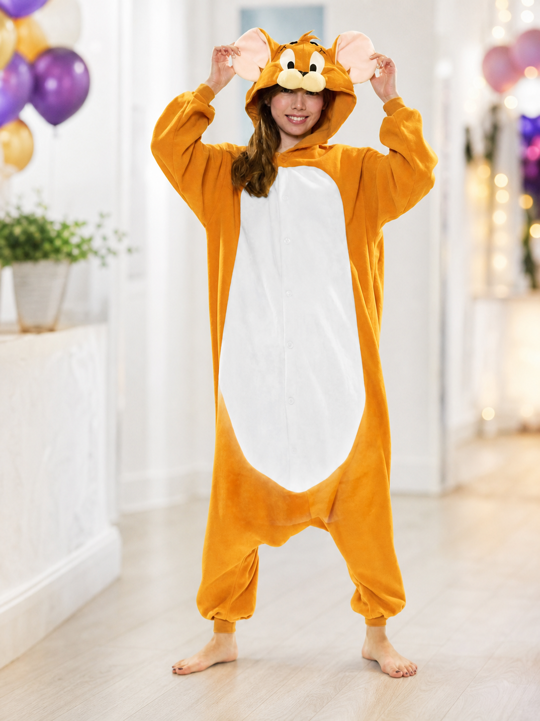 Mouse kigurumi with hood, Halloween costume