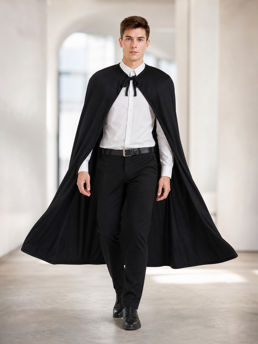 Black Long Cape for Halloween and the Stage