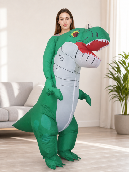 Green One-Size Inflatable Dinosaur Costume
