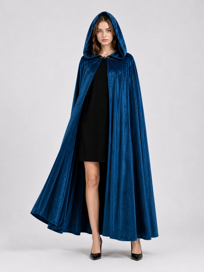 Blue Medieval Hooded Costume Cloak
