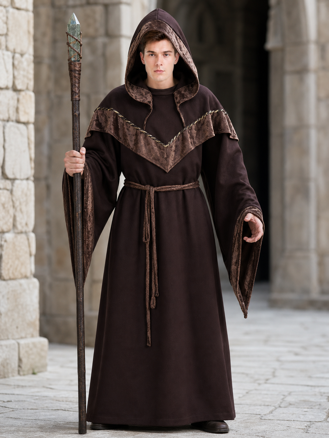 Hooded cosplay costume, medieval style