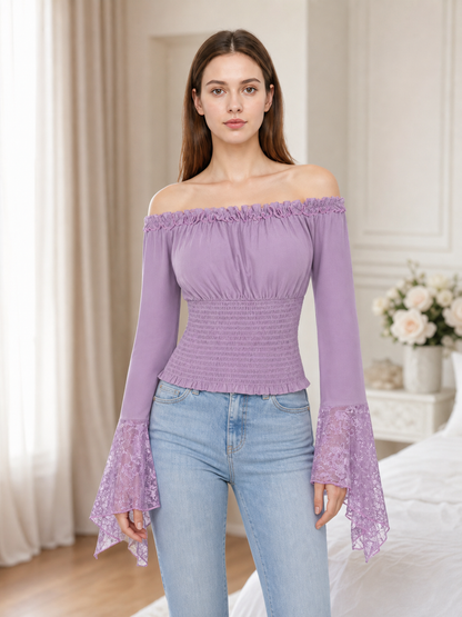 Off-Shoulder Long-Sleeve Top