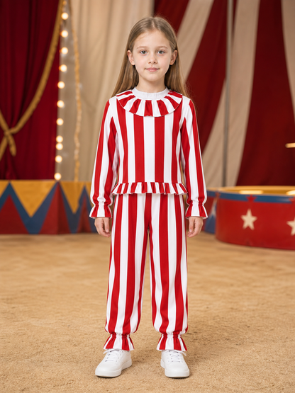 Red and White Clown Cosplay Costume, 2-Piece