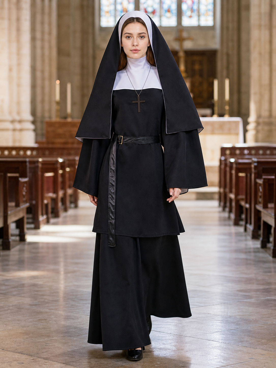 The Nun Cosplay Costume, Black-and-White Look