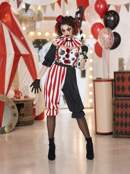 Halloween Clown Costume with Collar and Gloves