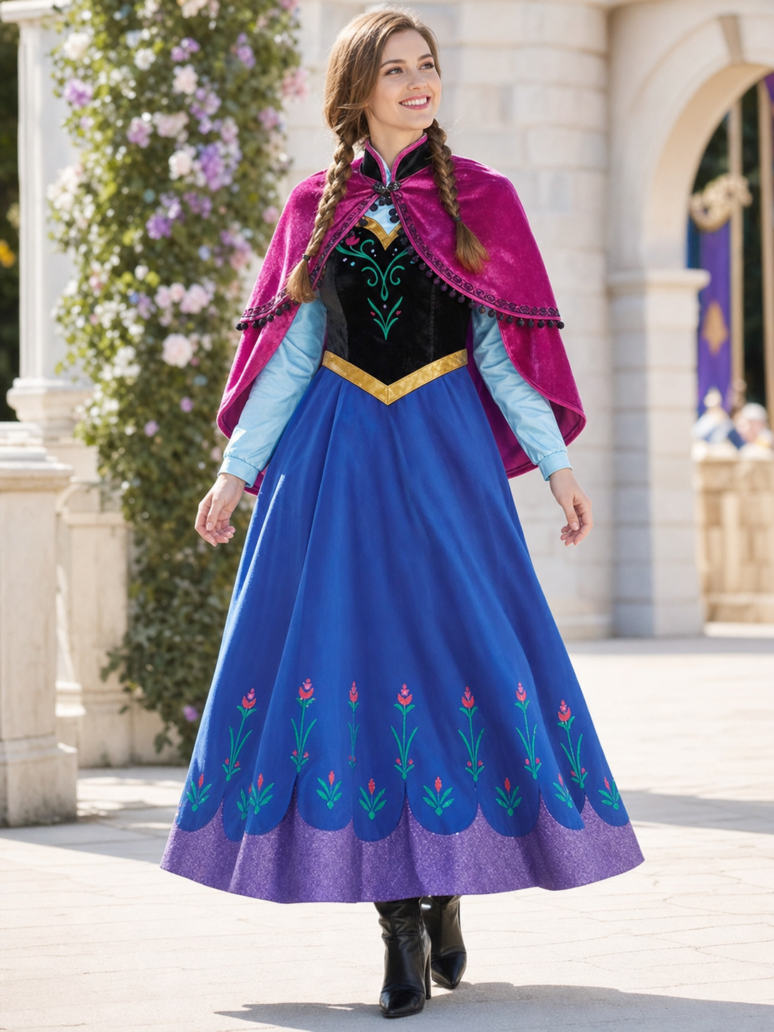 Fairytale Carnival Costume with Dress and Cape