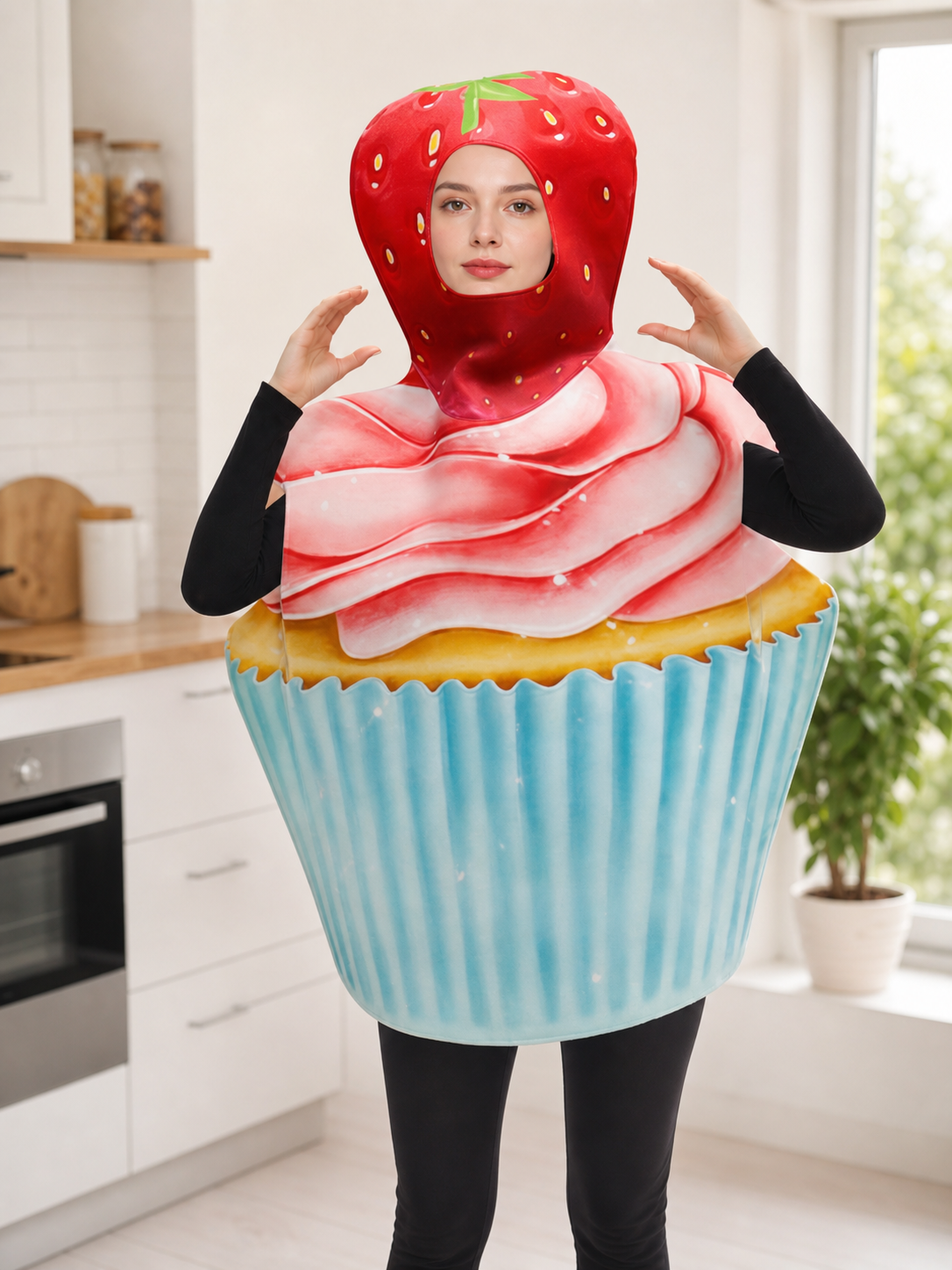 Cupcake Costume with Strawberry Hood