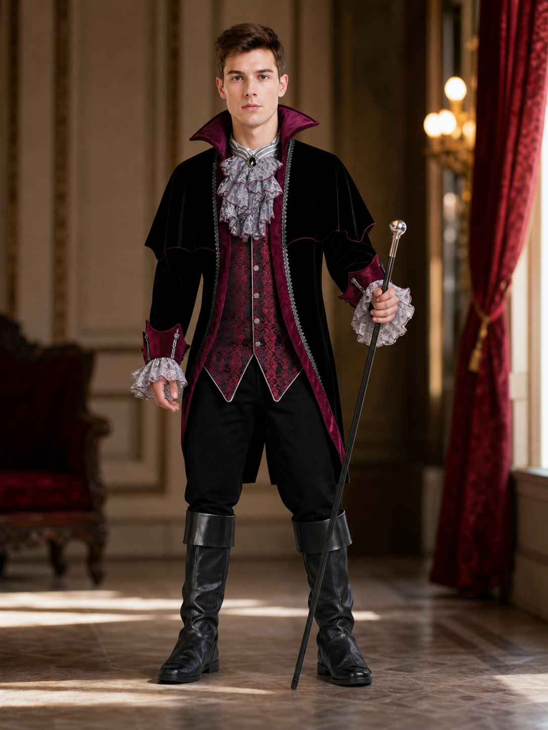 Gothic-Style Vampire Costume for Halloween