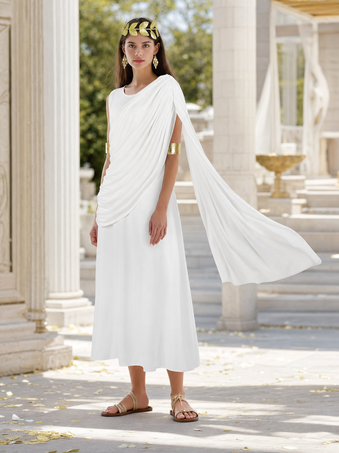 Greek-Style Costume Dress with Accessories