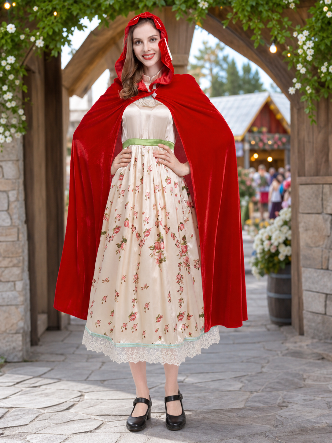 Little Red Riding Hood Costume with Dress and Cape