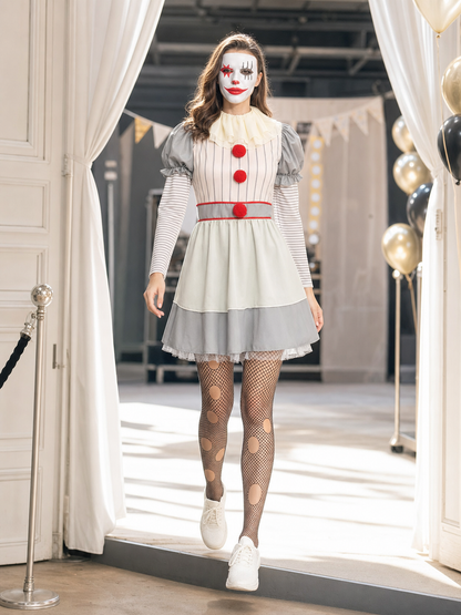 Clown Costume Dress for Halloween and Carnival