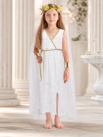 Ancient Greek Goddess Costume with Cape and Accessories